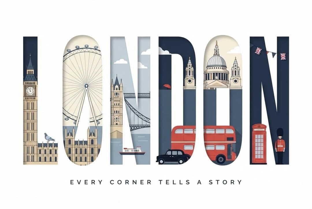 Typographic Travel Poster with Inner Scenes - 1 preview image 2