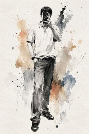 Artistic Ink Wash Portrait Sketch preview image 2